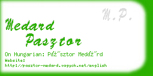 medard pasztor business card